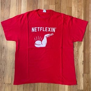 Netflexin' Mens Red T-shirt